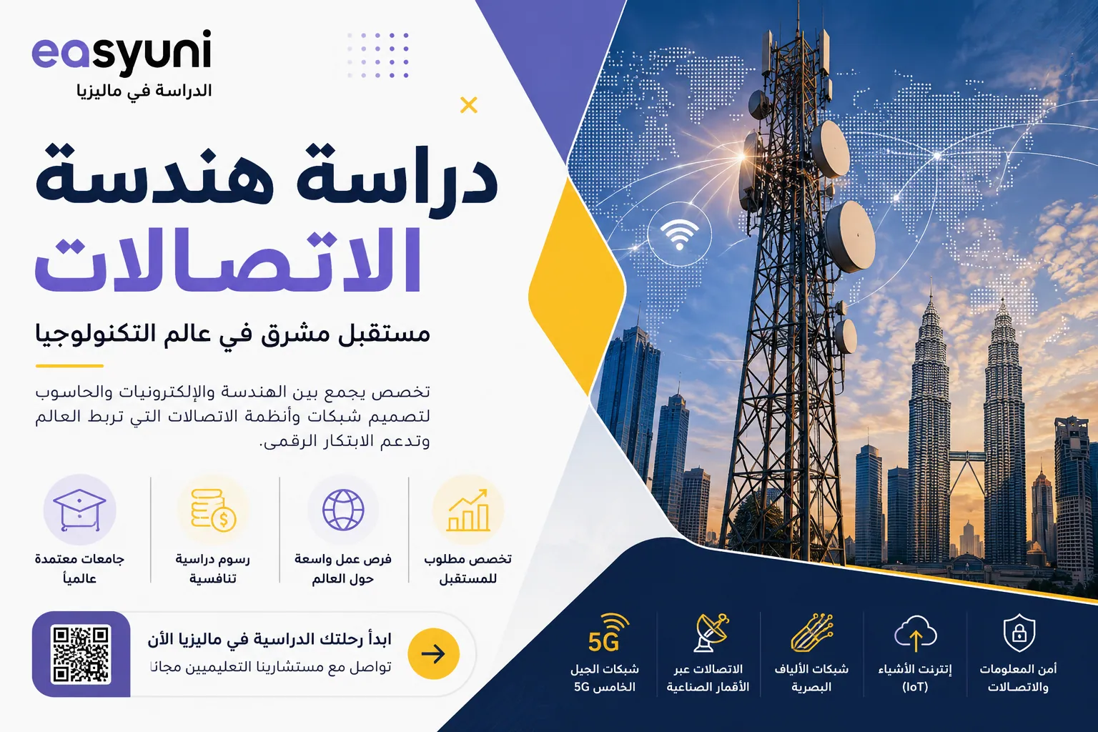 دراسة هندسة الاتصالات في ماليزيا للطلاب الدوليين